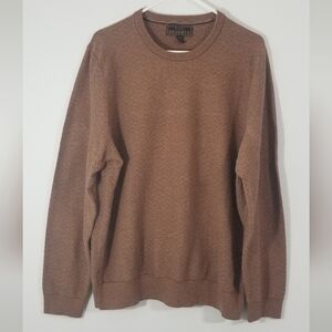 JoS. A. Bank Reserve Brown Crew Neck Sweater. Banded Bottom and Cuffs. XXL.